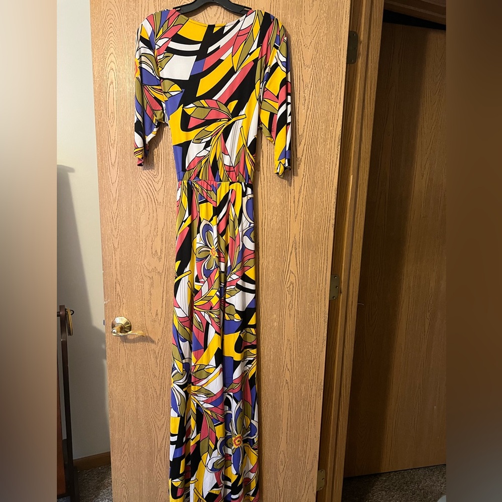 Colorful Abstract Print Maxi Dress